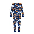 thumbnail image 4 of Halloween Pajamas, Halloween Matching Family Pajamas Blue Pumpkin Ghost Print Long Sleeve 2Pcs Pj Set Soft Sleepwear Nightwear Loungewear Holiday Party Costume Festive Cute Spooky Season for Family, 4 of 6