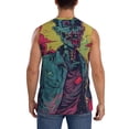 thumbnail image 4 of Fotbe Neon Zombie Skull Men's Camiseta sin Mangas Estampada para Hombres, Playera Casual para Gimnasio, Entrenamiento, Playa-3X-Large, 4 of 7