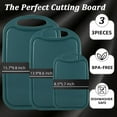 thumbnail image 2 of Bestdin Cutting Boards Set, 3 Pieces BPA Free Chopping Board, Plastic Cutting Board with Easy Grip Handle, Non-porous Meat Cutting Board, Dishwasher Safe, Green, 2 of 6