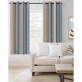 thumbnail image 2 of Blue Brown Beige Blackout Curtains 39 Inches Long for Bedroom, Boho Farmhouse Abstract Stripes Art Thermal Insulated Room Darkening Black Out Window Curtain Panels Grommet Drapes for Living Room, 2 of 8