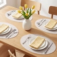 thumbnail image 2 of Placemats Set of 6 Leather Placemats for Kitchen Dining Table Decor Washable Heat Resistant Table Place Mats Beige 16.9x11.8inch, 2 of 6