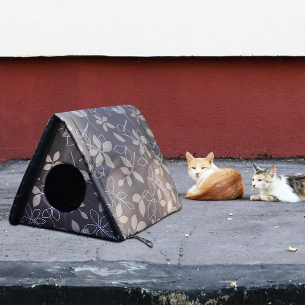 Refugio para mascotas al aire libre, cama para dormir para mascotas, perrera para gatos, refugio plegable desmontable para gatos callejeros, casa para marrón m
