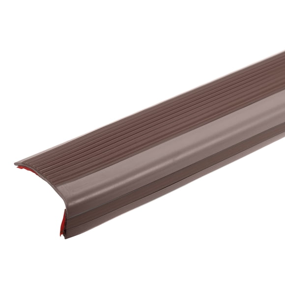 Uxcell 6.6Ft Stair Nosing, 5cm PVC L Shape Step Edges Protector, Dark Brown