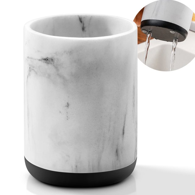 Soporte para cepillos de dientes VITVITI para tocador de baño, resina blanca