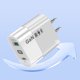 thumbnail image 3 of Adaptador de cargador USB 3.0 tipo C de carga de teléfono GaN de 65 W para Huawei (blanco de EE. UU.), 3 of 5