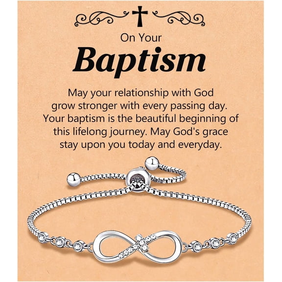 Confirmation Baptism Gifts-Love is Forever Infinity Cross Bracelet Christian Gifts for Women Teens