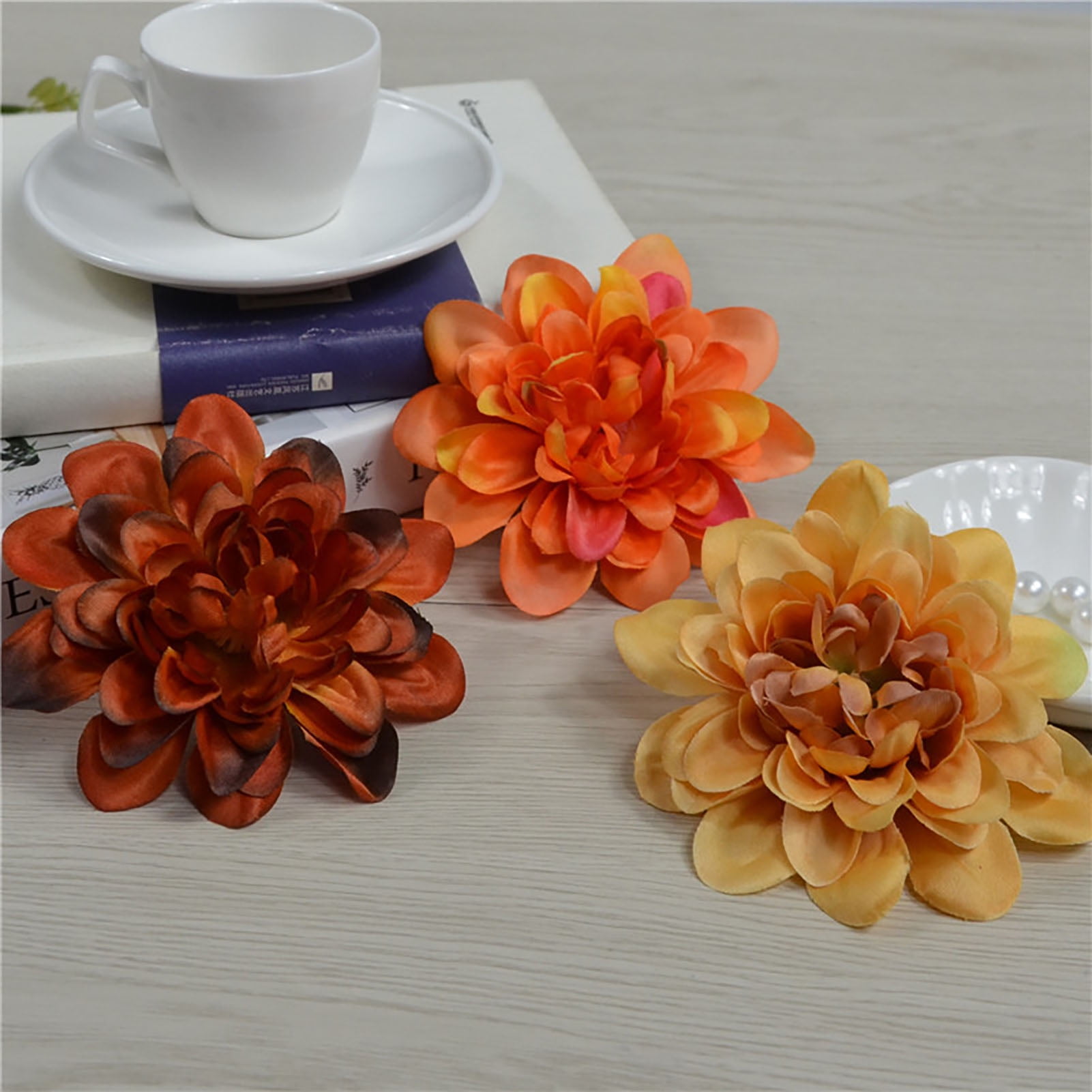Xinwanna 5Pcs Faux Silk Flowers Fresh-keeping Artistic Colorful 