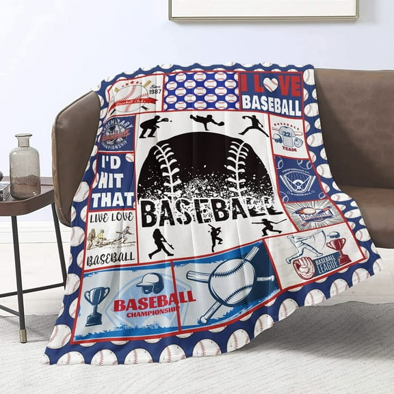 Kainsy Baseball Blanket Baseball Blankets for Teen Boys Baseball Blankets and Throws for Kids Men Soft Flannel Fleece Cozy Blanket Bed Couch Sofa Blankets for Sport Fans Birthday Gift(30"x40")
