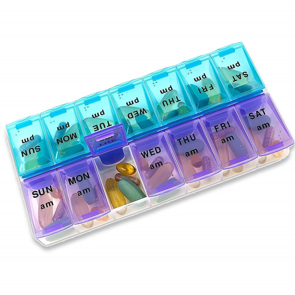 MEDca Weekly Pill Planner Organizer 7 Day AM/PM Twice Pills Travel Case by MEDca
