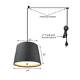 thumbnail image 2 of 2 Light Swag Plug-In Pendant 14"w Granite Gray Burlap with Diffuser, Black Cord, 2 of 8