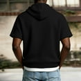 thumbnail image 4 of BVOFAR Waffle T Shirts for Men Comfort Quarter Zip Hooded Shirt Oversized Short Sleeve T-Shirt Comfortable Knit Basic Tees Golf Shirts Black S, 4 of 7