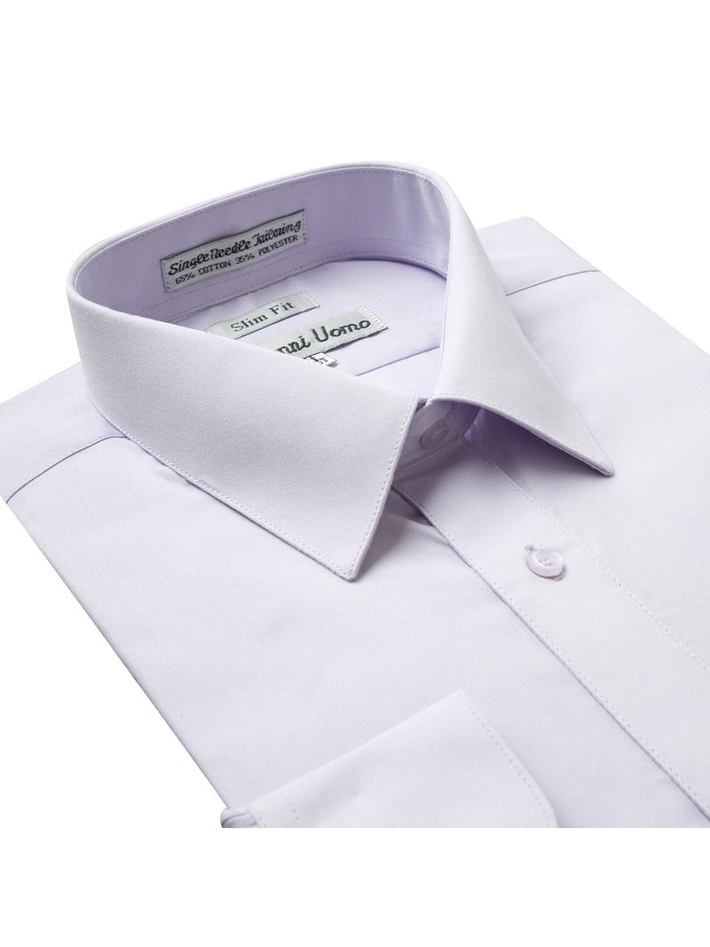 slim fit dress slacks Comfort Stretch Non-Iron Dot Dress Shirt With Contrast Trim main image 1