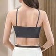 thumbnail image 7 of Women's Front Closure Bra, Full Coverage V Neck Wire Free Bra with Spaghetti Straps, Comfort Feel | VerBelle,Gray Free Size, 7 of 7