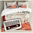 thumbnail image 3 of 70s Party Duvet Cover Set Twin Size, Old Fashioned Party Poster Old Radio Cocktails Musical Notes Texts Artwork Print, Decorative 2 Piece Bedding Set with 1 Pillow Sham, Multicolor, by Ambesonne, 3 of 3