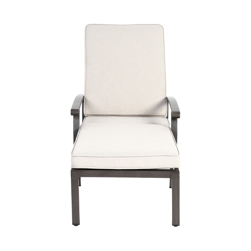 Howcool 1-Piece Outdoor Chaise Lounge with Adjustable Backrest, Patio Aluminium Lounge Chair with Cushion