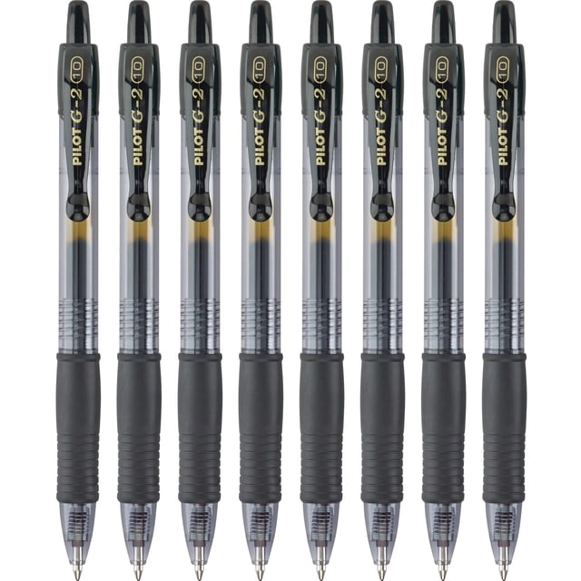 Bolígrafos de gel PILOT G2 Premium, color negro en negrita, 1 mm, paquete de 8