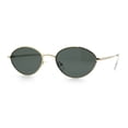 thumbnail image 4 of Trendy Hustler Snug Oval Hipster Metal Rim Sunglasses Gold - Green, 4 of 8