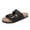 Black, variant on Women Cork Footbed Comfort Sandals Slip On Slides Adjustable Double Buckle Strap Summer Beach Daily Walking