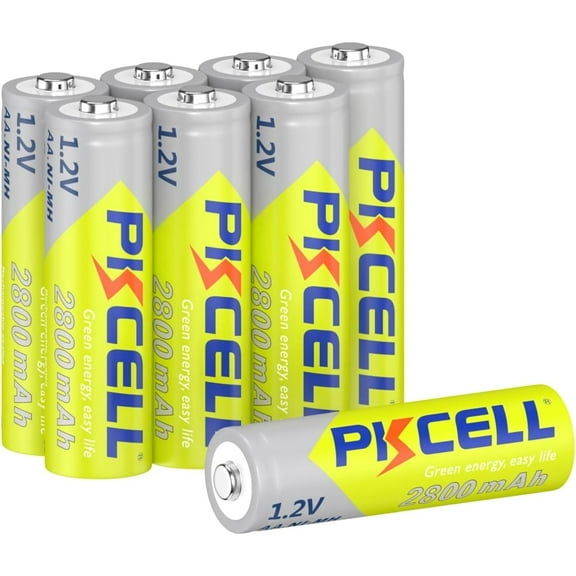 PKCELL AA 2600mAh batteries Rechargeable Ni-MH 1.2V Power High 8 Pack