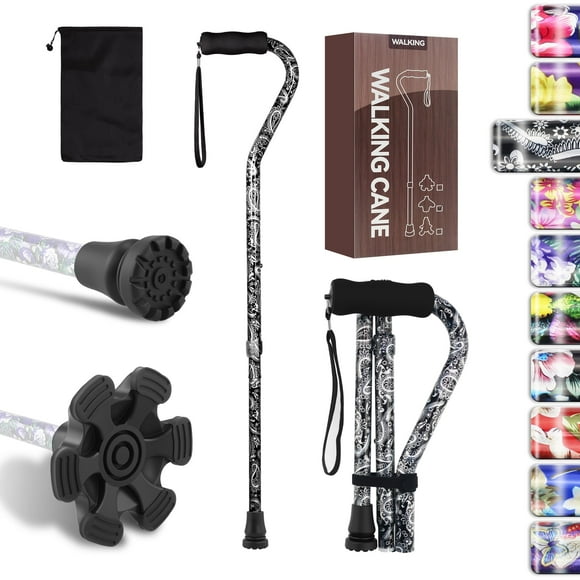 Bastones LIXIANG para personas mayores, plegables, ajustables y con equilibrio, para hombres y mujeres, con bolsa de viaje, para personas mayores y adultos con lesiones y recuperación.
