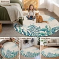 thumbnail image 5 of Turquoise Jellyfish Coastal Round Area Rug 6Ft Washable Circle Rugs for Bathroom Office, Summer Ocean Seaweed Rustic Non-Slip Carpet Floor Mats Indoor Outdoor Carpet Runner Aesthetic Home Decor, 5 of 8