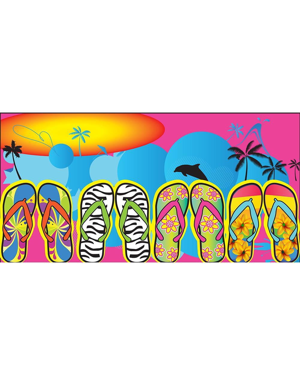 Island Gear Fun Flip Flops 30x60 Cotton Velour Beach Towel, Fun Flip Flops, Size: One Size