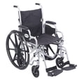 thumbnail image 2 of Drive Medical Poly Fly Light Weight Transport Chair Wheelchair with Swing away Footrests, 18" Seat, 2 of 6
