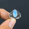thumbnail image 2 of Natural Blue Chalcedony Gemstone 925 Sterling Silver Gift Ring Size 6, 2 of 4