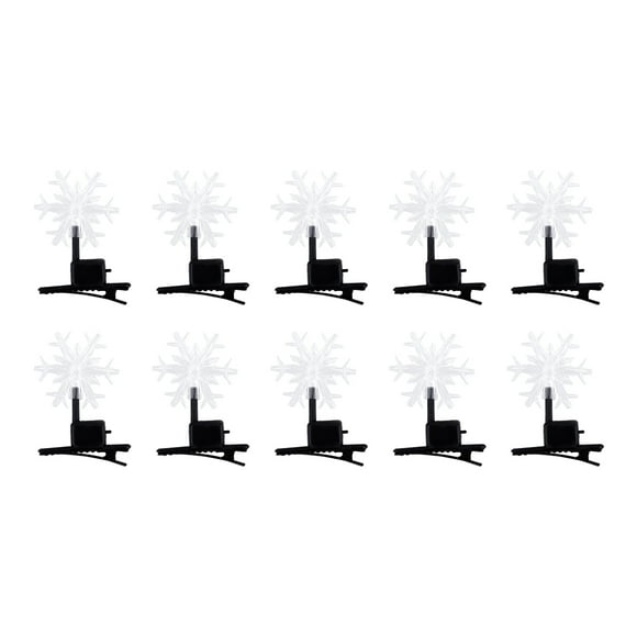 10Pcs Pinces à Cheveux de Noël Adorable 3D Flocon de Neige Lumineux Épingles à Cheveux Accessoires de Cheveux