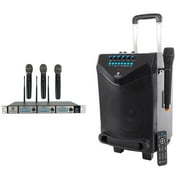 Rockville 8" Portable YouTube Bluetooth Karaoke Machine/System+(4) Microphones