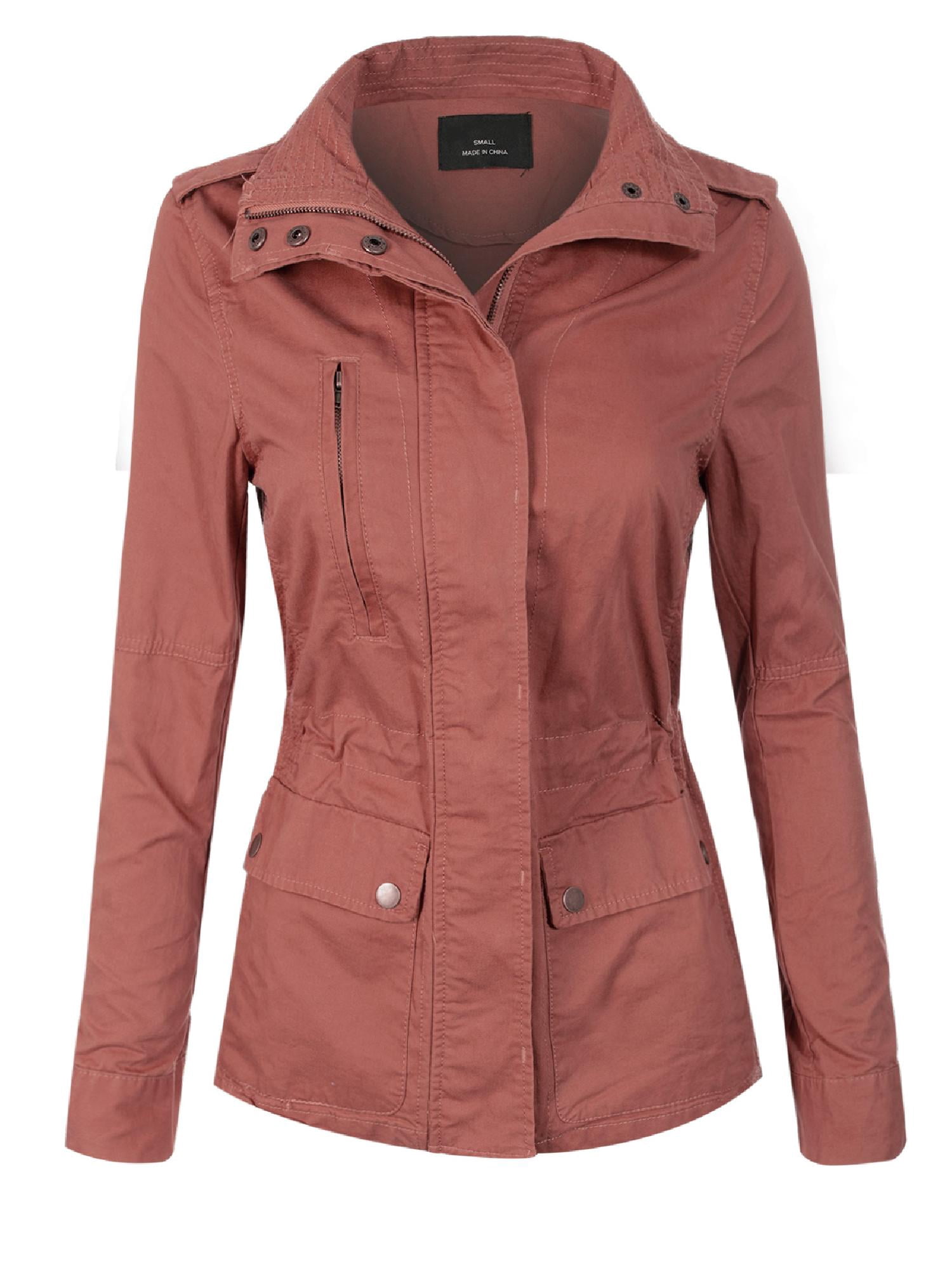 Front Zipper Solid Utility Jacket 