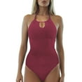 thumbnail image 1 of Womens Swimsuits Tankini Solid Color Triangle Backless Summer Beach Women's Swimwear Wine, 1 of 4