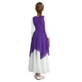 thumbnail image 2 of YONGHS Girls Lyrical Praise Dance Costume Kids Sleeveless Metallic Tank Dress Worship Dancewear Purple 6, 2 of 7
