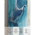 thumbnail image 6 of Abstract Liquid Art Sheer Curtains 96 Inches Long 2 Panels Modern Gary Blue Marble Texture Light Filtering Semi Sheer Window Curtains Drapes for Bedroom Living Room 52"x96", 6 of 7