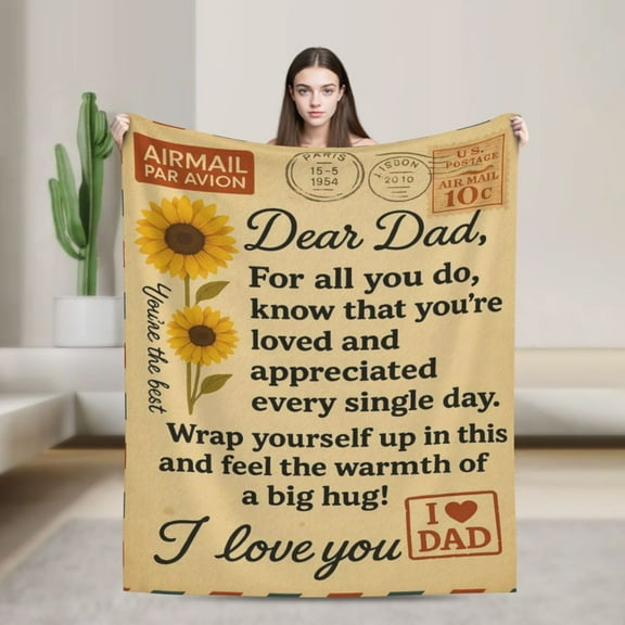 Birthday Gifts for Dad - Dad Gifts from Daughter Son - Fathers Day Christmas Valentines Presents for Father - Blanket for Daddy Who Wants Nothing - to My Best Daddy Ever Blanket 50x40