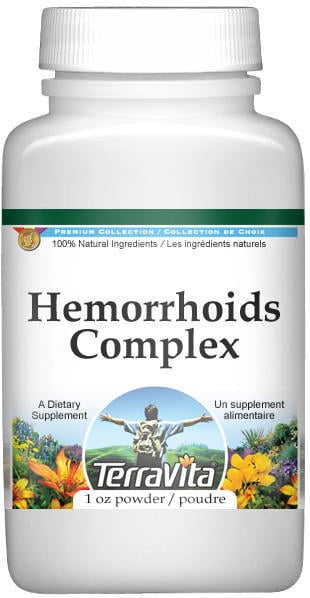 TerraVita Hemorrhoids / Bleeding Piles Complex Powder - Horse Chestnut, Cayenne, Witch Hazel and More, (1 oz, 1-Pack, Zin: 517075)