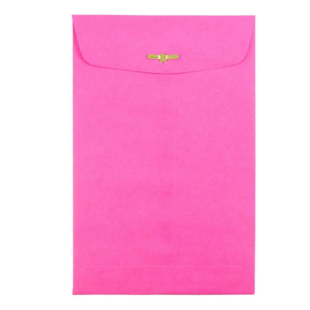 JAM Paper 6 x 9 Clasp Envelopes, Fuchsia Pink, 25/Pack