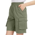 thumbnail image 4 of Pantalones Cortos de Cintura Alta para las Mujeres Casual Cordón de Color Sólido de Cinco Piezas, Pantalones de Cintura Alta de Poliéster 100%, Lavado a Mano Primavera Verano, 4 of 5