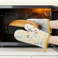 thumbnail image 3 of REGALWOVEN Oven Mitts and Pot Holders Sets 2Pcs, Heat Resistant Kitchen Oven Gloves and Pot Holders for Baking Yellow 10x6.5inch, 3 of 7