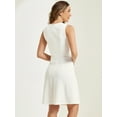 thumbnail image 4 of DARING DIVA Work Solid Color Sleeveless A-Line Flared Dresses S White, 4 of 6