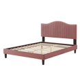 thumbnail image 3 of Tufted Platform Bed Frame, King Size, Velvet, Pink, Modern Contemporary Urban Design, Bedroom Master Guest Suite, 3 of 10