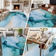 thumbnail image 6 of 5x7 Washable Area Rug, Marble Texture Non-Slip Large Rectangle Rug for Living Room Bedroom, Teal Blue Gold Gradient Modern Indoor Floor Mat for Home Decor, 6 of 9