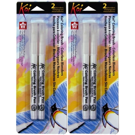 Sakura KOI Coloring Brush Pen - 2 Sets of the 2pk Colorless Blender Pen Set - Walmart.com