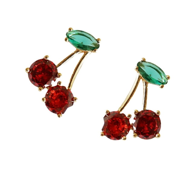 Aellinatey Elegant Cherry Earrings Fruit Ear Jewelry Alloy Texture Fashion Accessories
