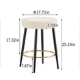 thumbnail image 4 of Demi Bonn 25" Counter Height Bar Stools Set of 2, PU Leather Upholstered Barstools, Kitchen Island Countertop Chairs for Dining Room, White, 4 of 6