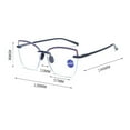 thumbnail image 2 of Green Square Oversized Rimless Lightweight Reading Glasses for Women Men Blue Light Blocking Readers TR90 Personalized Flexible Presbyopic Glasses +3.50, 2 of 4