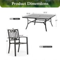 thumbnail image 7 of Sophia & William 9 Piece Outdoor Metal Patio Dining Set 57.5" Square Table and Stackable Chairs Furniture Set for 8, Black, 7 of 7
