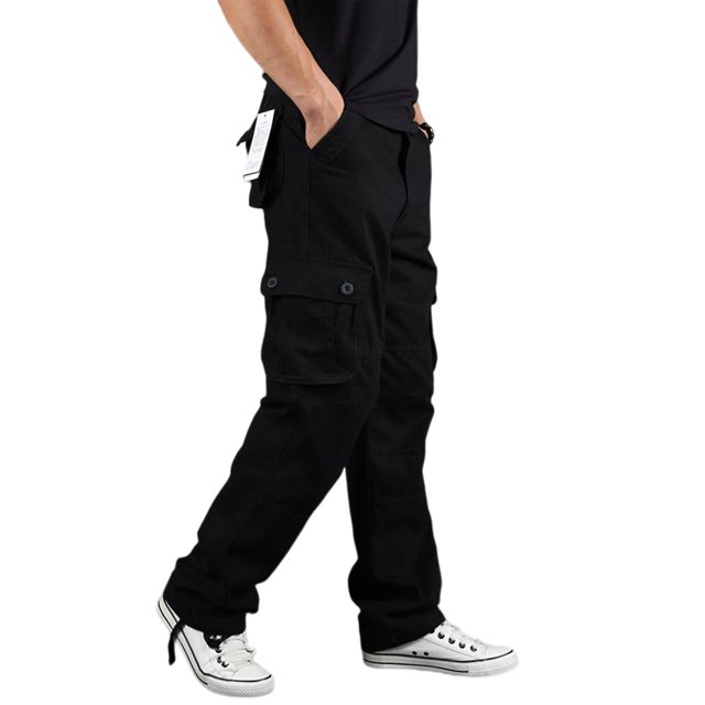 Hip-hop Style Man\'s Straight Pants Breathable Cotton Six-pocket Pants For Traveling Shopping Dating SportsBlack42