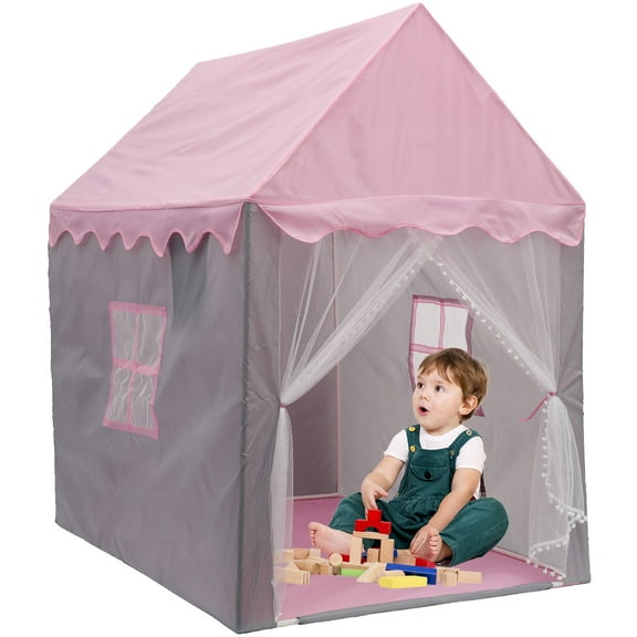Toorise Children Play Tent Princess Castle House 51.2 x 39.4 x 47.2 Inch Game Room Cartoon Easy Assemble Playhouse Tent Toys Gifts for Boys Girls Indoor and Outdoor (Pink)