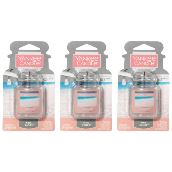 Yankee Candle Car Jar Ultimate, Pink Sands, 0.96 oz 3 Pack